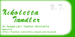 nikoletta tandler business card